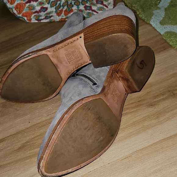 Frye Charcoal Suede Ankle Booties - Picture 5 of 5